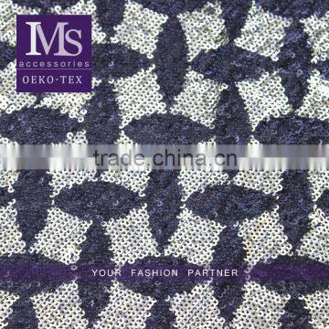 2016 Mseven decorative sequin tulle net mesh metallic tulle fabric suppliers in China