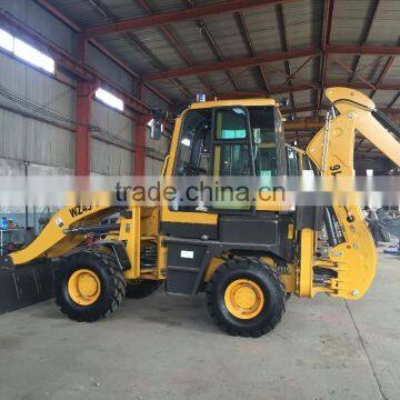 1600kg backhoe type wheel loader with front end loader and back digger