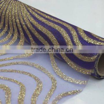 Beautiful Gold Stamping Organza Fabric 021 photo-3