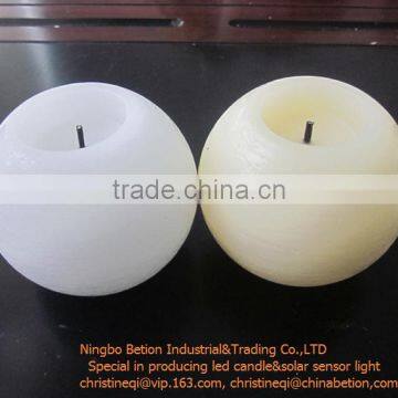 Round Ball Shaped Flamleless Candles Yellower Flicking Wax Candle