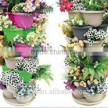 hot sale self-watering stackable plastic garden planters and pots