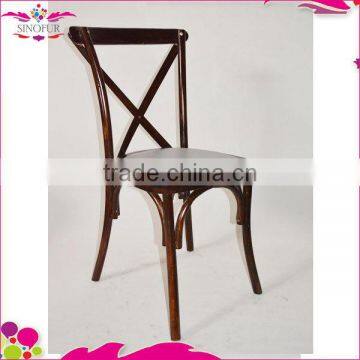 hot sale dinning room stackable wooden cross back chair