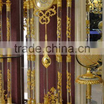 Exquisite Copper Cast Floor Clock, High Quality 24K Gold Floor Clock, Metal Mounted Floor Clock photo-2