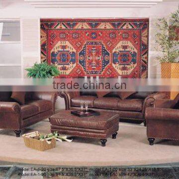 Chesterfield Sofa Set. Genuine Leather Sofa Set. American Modern Style Leather Sofa Set B48139
