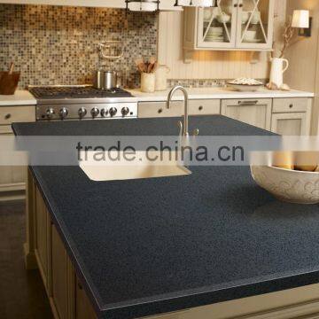 High Quality Black Artificial Quartz Kitchen Countertop photo-2