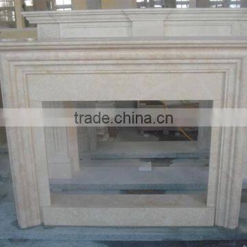 Beige Sunny gold marble fireplace