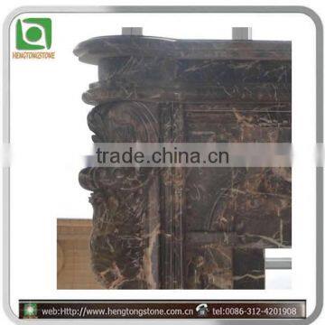 Coffee Color Stone Carved Figure Fireplace photo-2