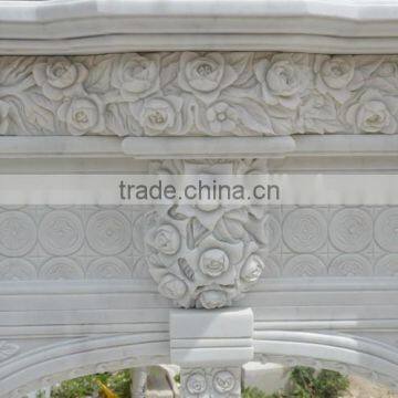 Classical Indoor Decorative White Marble Fireplace Mantel photo-2