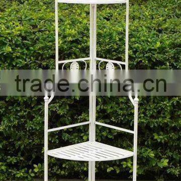 4 Tier Metal Shelf Plant Stand Antique White Outdoor and Indoor Patio Furniture photo-2