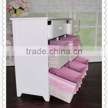 Handmade White Solid Living Room Cabinet With Drawers photo-3