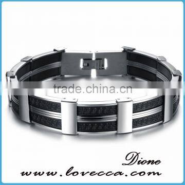 Wholesale Stainless Steel Charm pu Leather Bracelet Man photo-3
