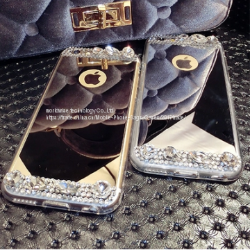 Luxury Diamond Mobile Phone Cases for IPhone7/7Plus/6/6s/6plus/6splus Mirror Surface Cell Phone Case Silicone Soft Cover photo-4