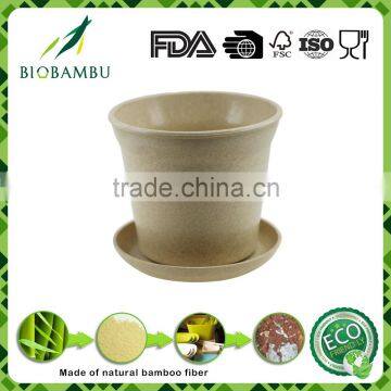 Professional Factory Cheap Wholesale China bamboo fiber flower pot with tray