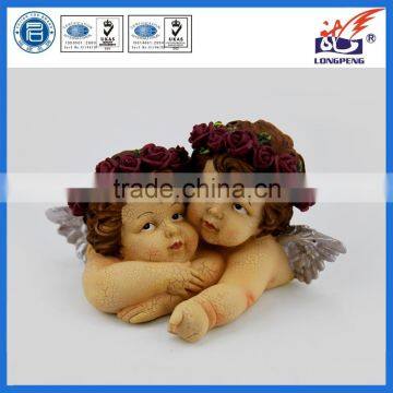 Italian Resin Twin Cherub Figurine in Twin Face
