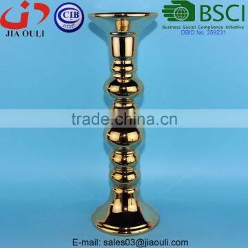 BSCI member factory Quality Home decor tall classic pillar candlestick holders