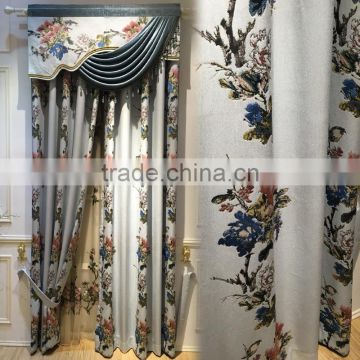 PRS-623 momoda luxury home decorations french retro antique curtain with sheers and valance arabian coffee color curtain fabric