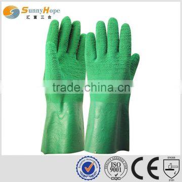 SUNNYHOPE very safety elbow green Latex Palm Coated Jersey Glove