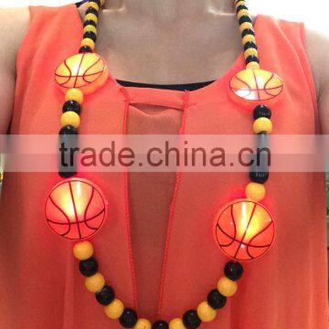 2015 novelty flash led big football/ basketball shaped beads & round beads necklace