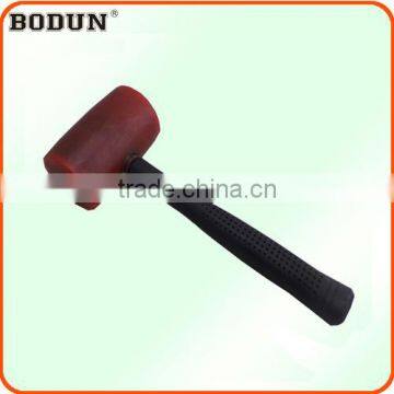 H3007 Red rubber mallet hammer with steel handle