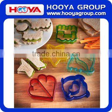 Fun Cake Cookie and Sandwich Cutter Shapes for Kids Set of 5 Dinosaur Dolphin Heart Star and Train photo-3