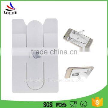 New Design Silicone Mobile Phone Card Pocket With Stand Holder From China photo-3