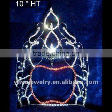 HC172-003 New Fasion Large Beautiful Apple Adult Crown And Tiaras