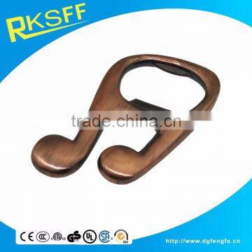 Music notation shape bottle opener with zinc alloy