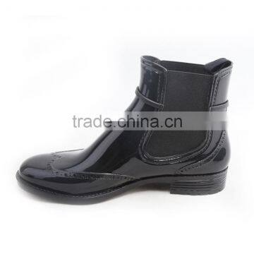 Unique Decoration Shiny Red Black Navy Chelsea Rain Boot Women photo-5