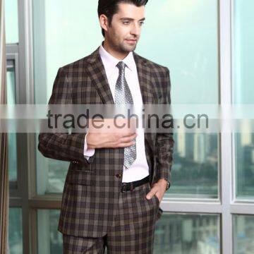 High Quality Woolen Business Suits/ Checked Italy Style Suits for Men photo-4