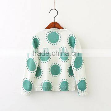 Top Quality Cotton Material Knit Kids Long Sleeve Sweater With Big Polka Dot photo-2