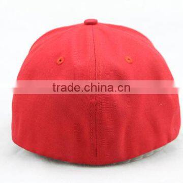 Red Cotton 6 Panel Unisex Custom Fitted Flex Fit/flexfit Baseball Caps and Hats Embroidered photo-4