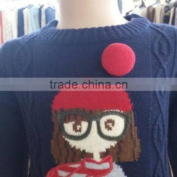 Latest Fashion Sweater Blouse Design Kid Pullover Plain Style Sweater(KS4415) photo-2