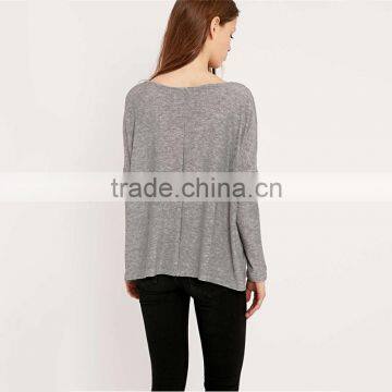 Stylish t Shirts Design Loose Neck t Shirts of Custom Long Sleeve t Shirts for Men photo-2