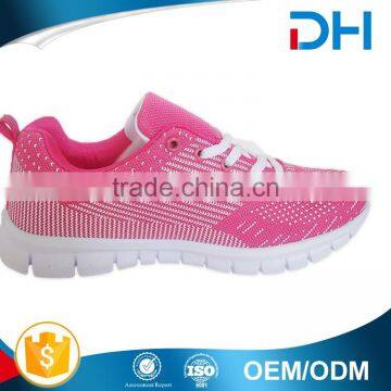 2017 pink and white offset printing upper sport women shoes