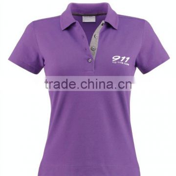 Soft 100% Cotton Purple Polo Shirt for Women Slim Fit Leisure Polo Shirts Custom Printed Polo T-Shirt Wholesale