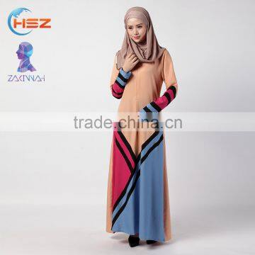 Zakiyyah 033 Spliced Dubai New Long Sleeve Evening Abaya Stone Work Sharjah Maxi Lycra Fancy Colored Muslim Dress For Women