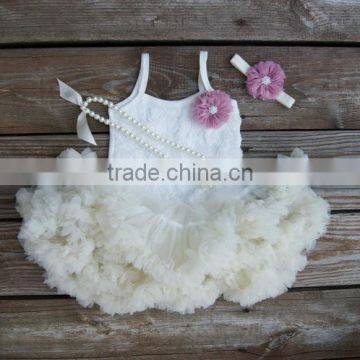 Hot Sale Vintage Baby Outfit Girls Petti Skirt Outfit With Beautiful Flower Headband photo-2