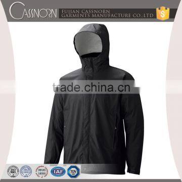 Oem Supplier Windbreaker 100% Polyester Soft Shell Jacket With Fixed Hood photo-2