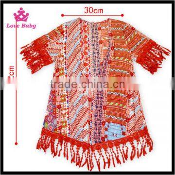 2016 Bohemian Tassel Style Kids Coat Teen Girls Fashion Overall For Winter Or Autumn