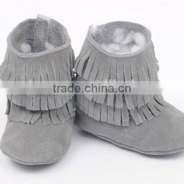Fringed Genuine Leather Suede Baby Boots photo-6