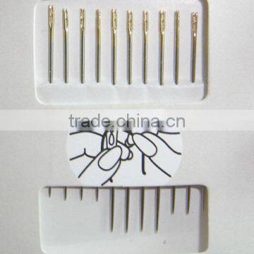 Hand Sewing Needles Self Threading Needles With Golden Tail 38mm