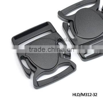 HLD/M312-32mm 1.25inch Black Plastic Buckles Adjustable Splice Clip Buckle Crab-sahpe Backpack Webbing Strap photo-2