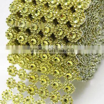 Flower Diamond Rhinestone Ribbon 3.9INCHx10 YARDS-for Wedding Decorations/Party/Home Decor