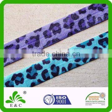 Oeko-tex100 Factory Popular Colorful Leopard Print Foldable Elastic Band