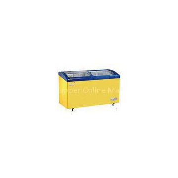 Yellow Iceland / Ice Cream Deep Chest Freezer , Glass Top Chest Freezer