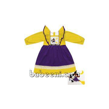 Cute witch and cat hand smocked dress - BB319