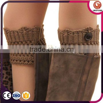 China Manufacturer Wholesale Custom Contrast Color Lace Leg Warmer Socks