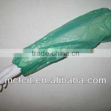 Disposable green color liquid resistant plastic sleeve cover/oversleeve in kitchen