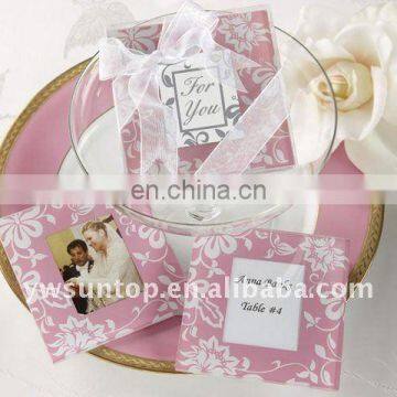 Pink glass wedding favour cup coaster wedding gifts for guests