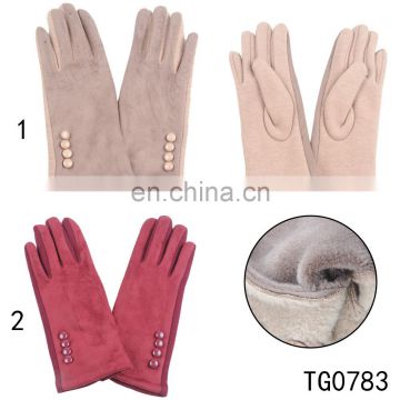 TOROS women fashion winter suede sheepskin warm gloves